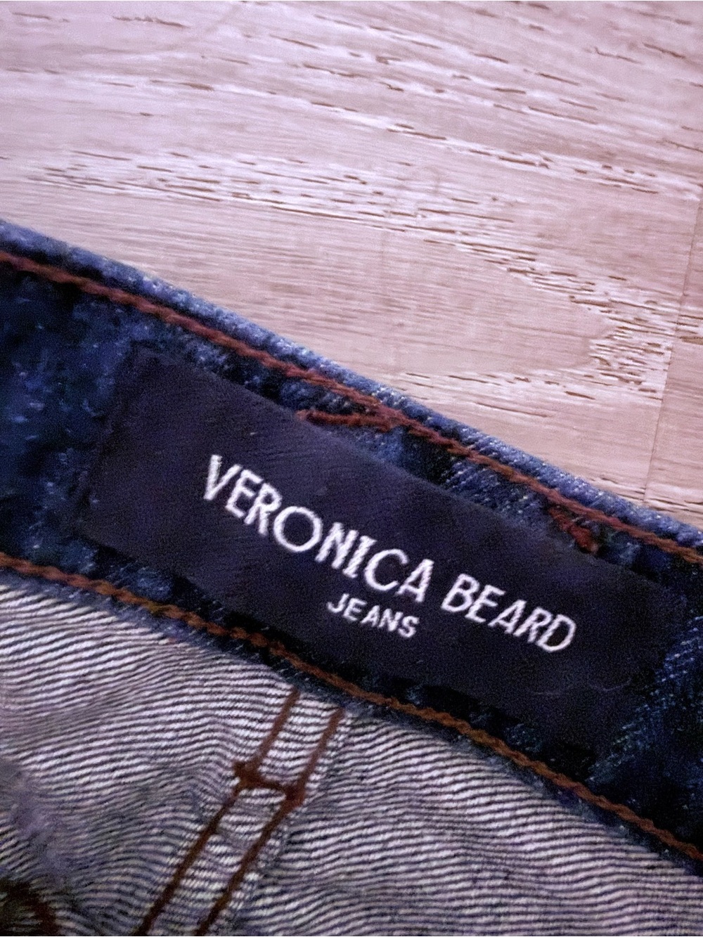 Veronica Beard Taylor Dark Blue Wide-Leg High-Rise Jeans - Picture 7 of 8